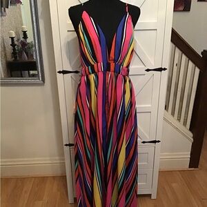 Colorful Striped Maxi Dress